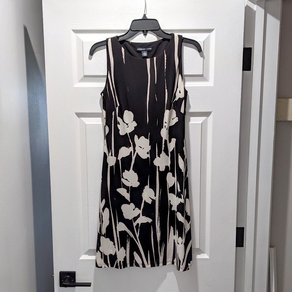 American Living Black and White(off white) Print Dress-Size 4